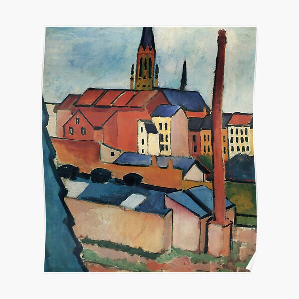 August Macke - St. Mary's with Houses and Chimney (Bonn) Poster