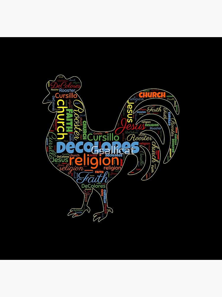 DeColores Cursillo Rooster Word Cloud | Tote Bag
