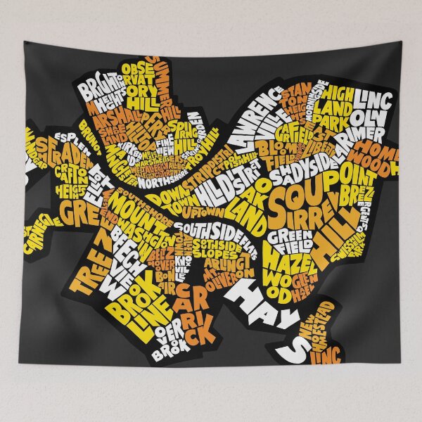 Item preview, Pittsburgh Neighborhood Names Map designed and sold by polliadesign.
