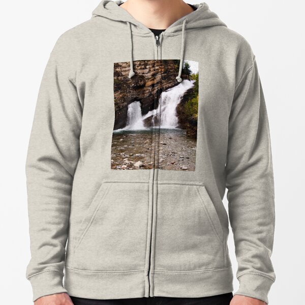 Cameron Falls, Waterton, Alberta Zipped Hoodie