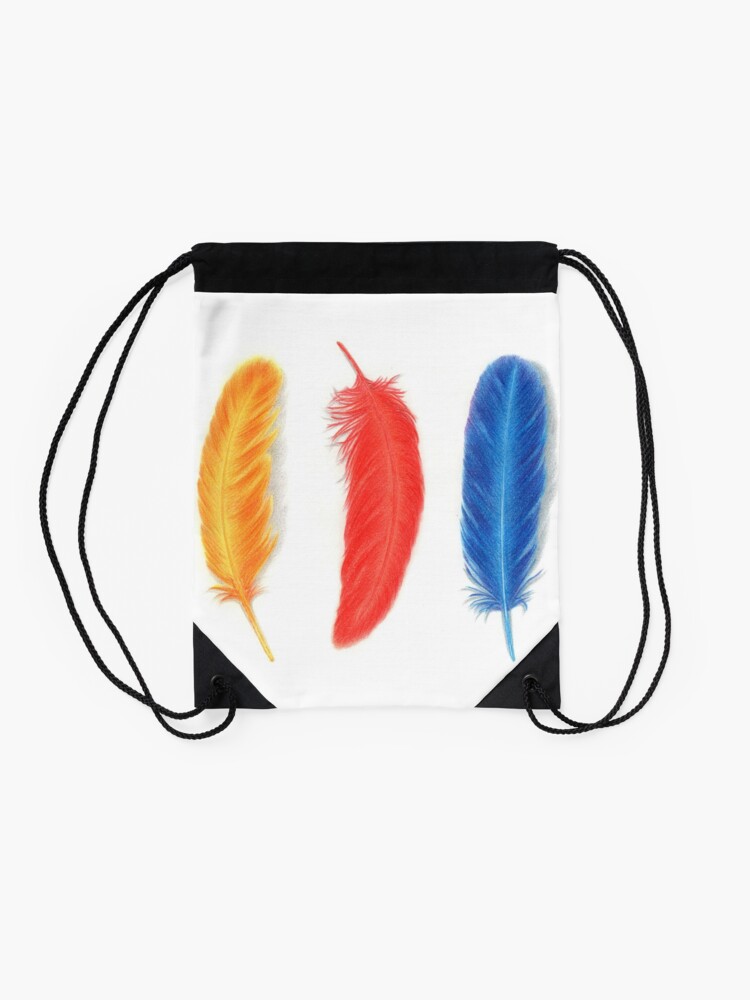 blue feather bag