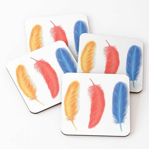 Item preview, Yellow feather, red feather, blue feather designed and sold by ArtofLisaD.
