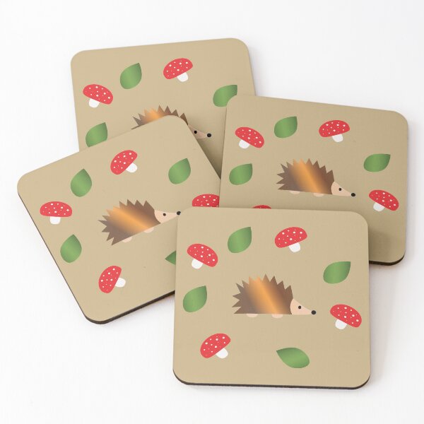 Artikelvorschau, Igel Pilz Blattmuster entworfen und verkauft von Hedgie Designs.