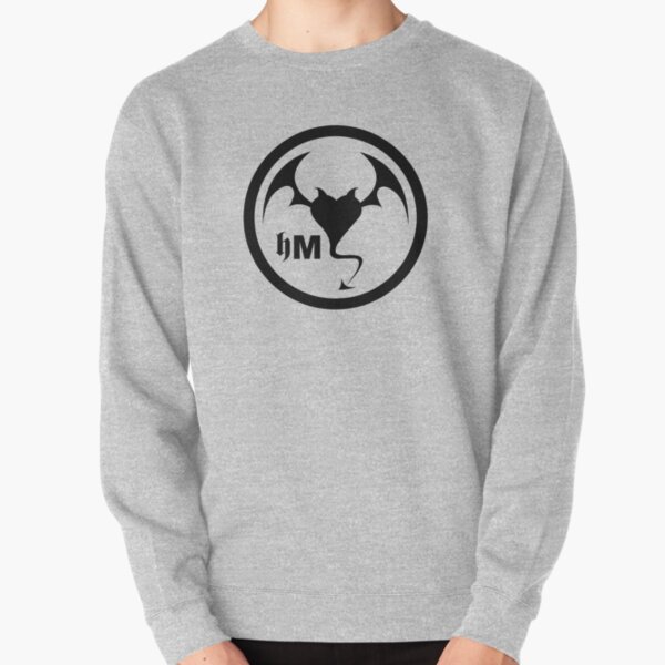 Hollywood Monsters Circle Bat Logo - BLACK PRINT Pullover Sweatshirt
