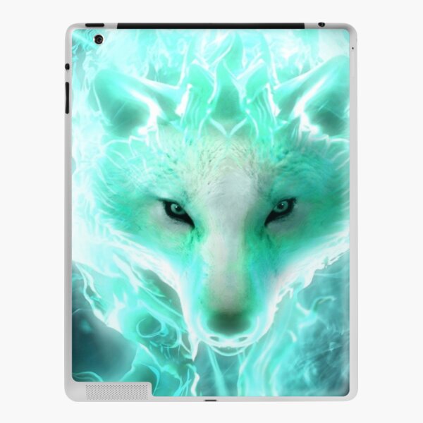 Ein Erstaunlicher Neongruner Wolf Auf Einem Schwarzen Hintergrund Ipad Hulle Skin Von Faceiiio Redbubble