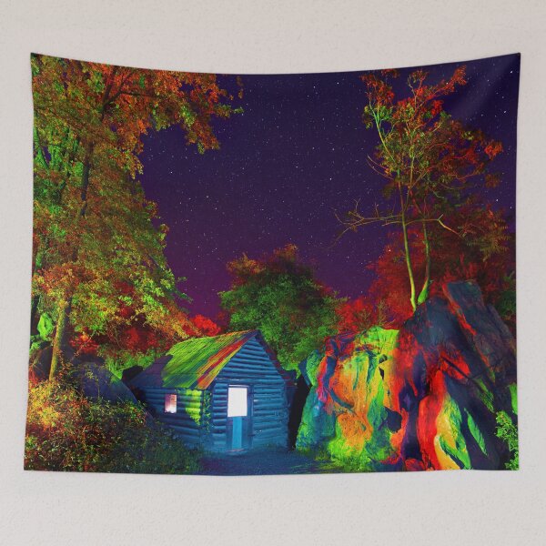 Item preview, Log Cabin under stars designed and sold by Evan Sharboneau.