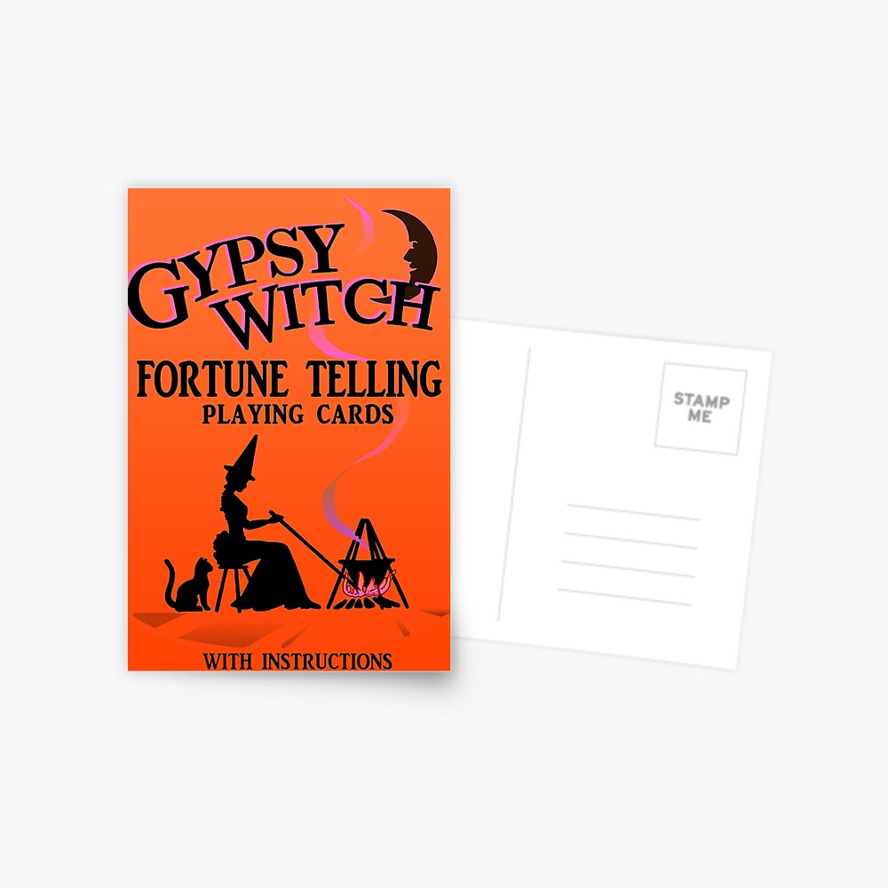Gypsy Witch Fortune Telling Tarot Playing Cards Greeting Card