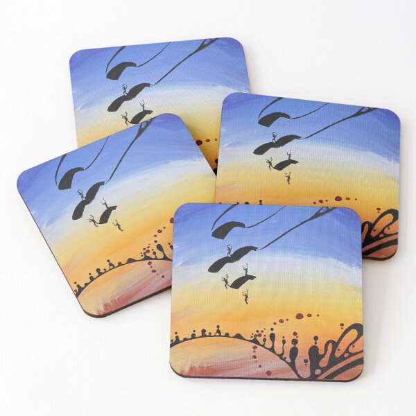 Item preview, CRW Formation Skydive Original Acrylic Painting Artwork designed and sold by ArtSaurus.