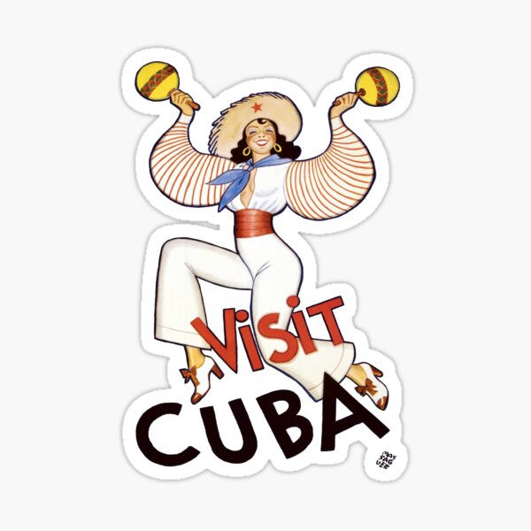 Item preview, Vintage Visit Cuba Travel Art designed and sold by vintagerepros.