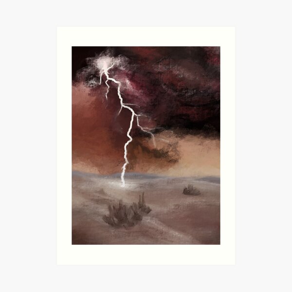 Desert Lightning Art Print