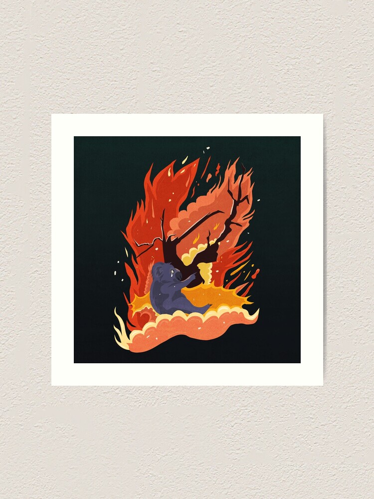 Alternate view of australia burns. Art Print