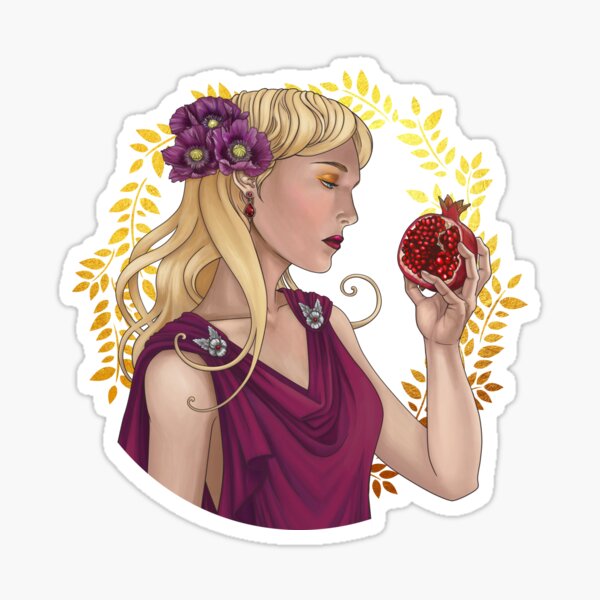 Persephone with pomegranate Sticker