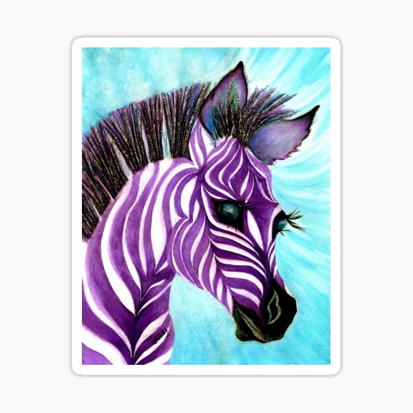 "Purple Baby Zebra Purple Zebra Stripes" Sticker by JanineRileyArt