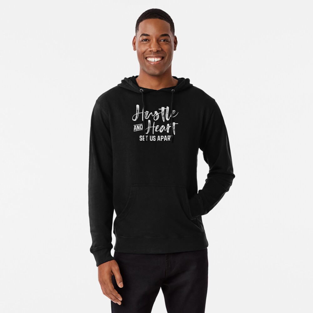 Hustle and Heart Set Us Apart | Sports | Motivational | Gym Pullover Hoodie