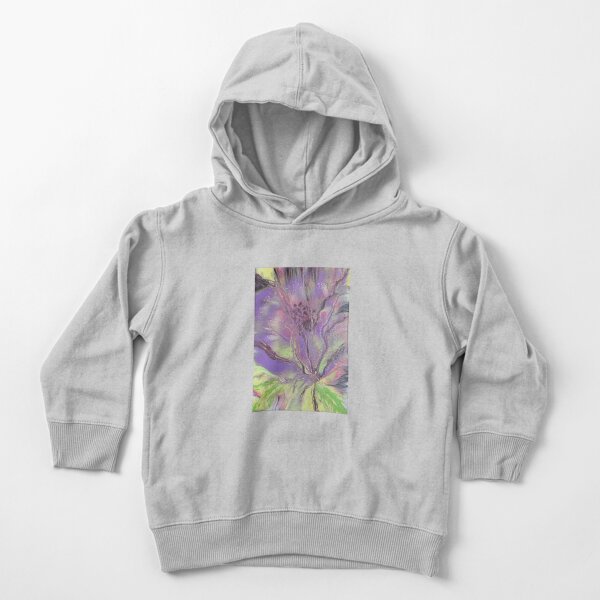 Purple Flower Acrylic Fluid Art Toddler Pullover Hoodie