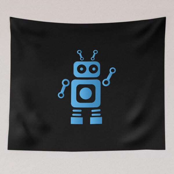 Item preview, Blue Retro Robot designed and sold by Hedgie Designs.