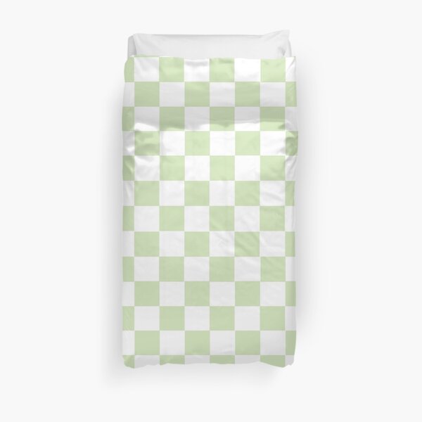 pastel green plaid pattern Duvet Cover