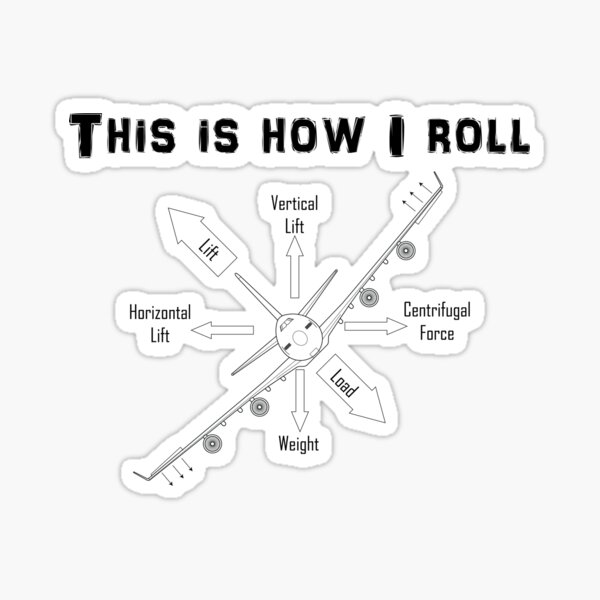 This Is How I Roll, Pilot Heavy Airplane Sticker