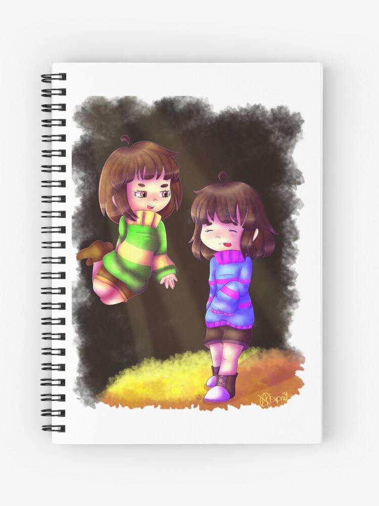 Undertale Chara And Frisk Fanart Spiral Notebook By Asuka Uwu Redbubble