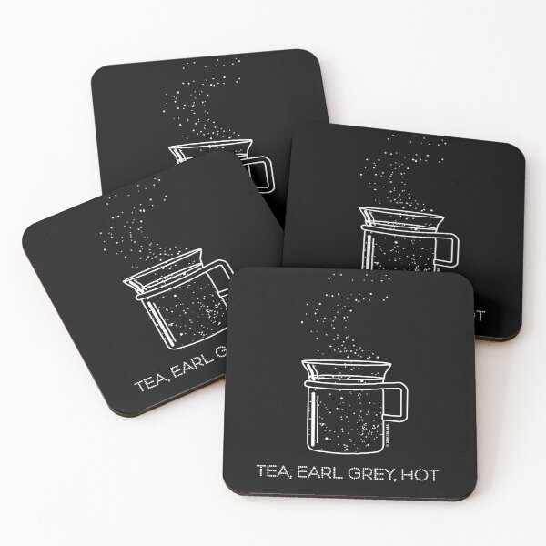 Item preview, Tea, Earl Grey, Hot - Captain Picard, Star Trek TNG, Star field (dark backgrounds) designed and sold by Markadesign.