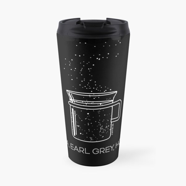 Tea, Earl Grey, Hot - Captain Picard, Star Trek TNG, Star field (dark backgrounds) Travel Mug