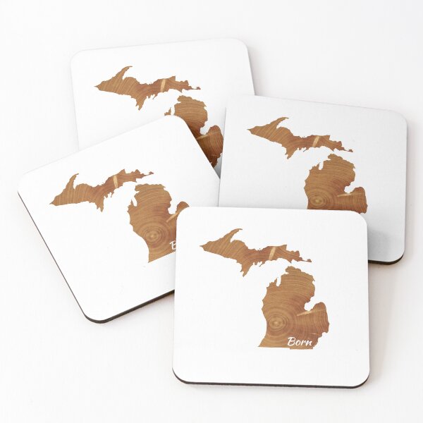 Item preview, Born in Michigan Wood Grain designed and sold by GeographerDude.