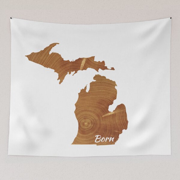 Item preview, Born in Michigan Wood Grain designed and sold by GeographerDude.