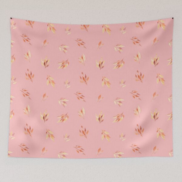 Item preview, Colorful leaves on a pink background designed and sold by ApricotBlossom.
