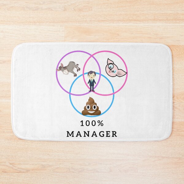 Item preview, 100% Manager: Donkey, Pig, Poop (Black text) designed and sold by IntuitiveNZ.