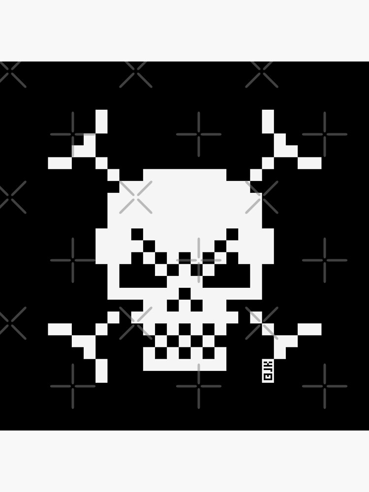 Skull And Crossbones Small (Pixel Art / Jolly Roger / White) Baby One-Piece  by MrFaulbaum