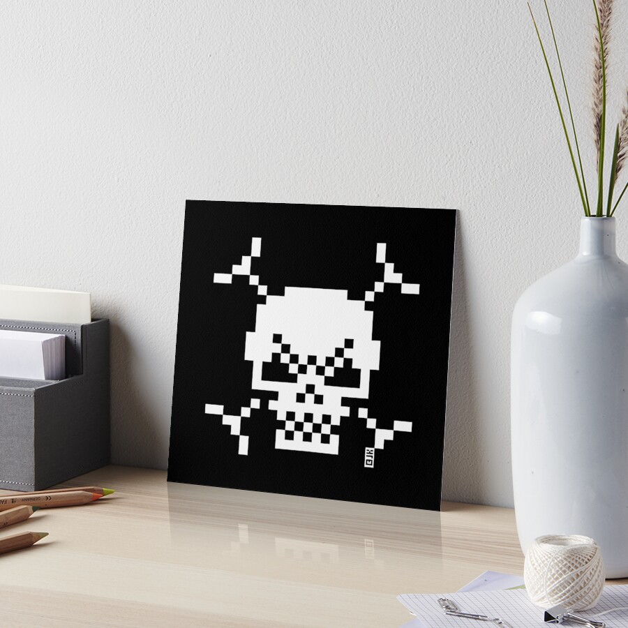 Skull And Crossbones Small (Pixel Art / Jolly Roger / White) Baby One-Piece  by MrFaulbaum