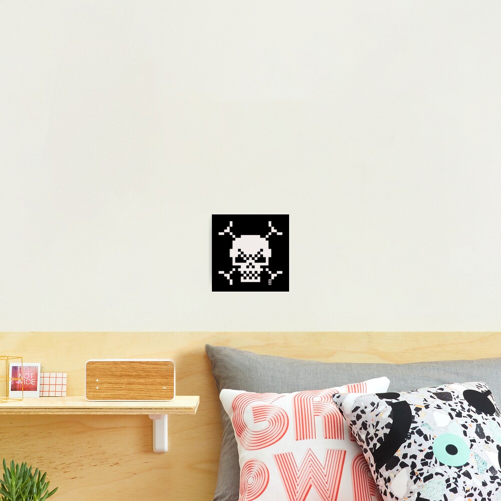 Skull And Crossbones Small (Pixel Art / Jolly Roger / White) Baby One-Piece  by MrFaulbaum