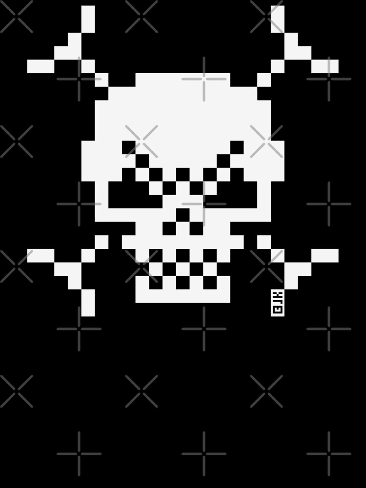 Skull And Crossbones Small (Pixel Art / Jolly Roger / White) Baby One-Piece  by MrFaulbaum