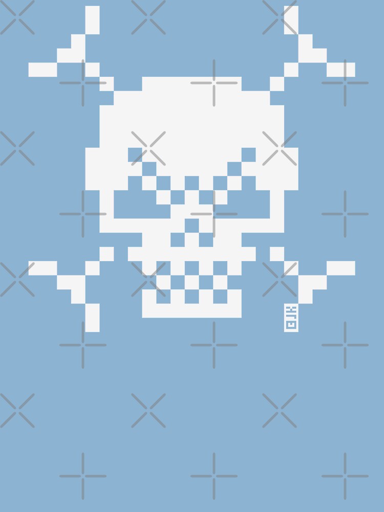 Skull And Crossbones Small (Pixel Art / Jolly Roger / White) Baby One-Piece  by MrFaulbaum