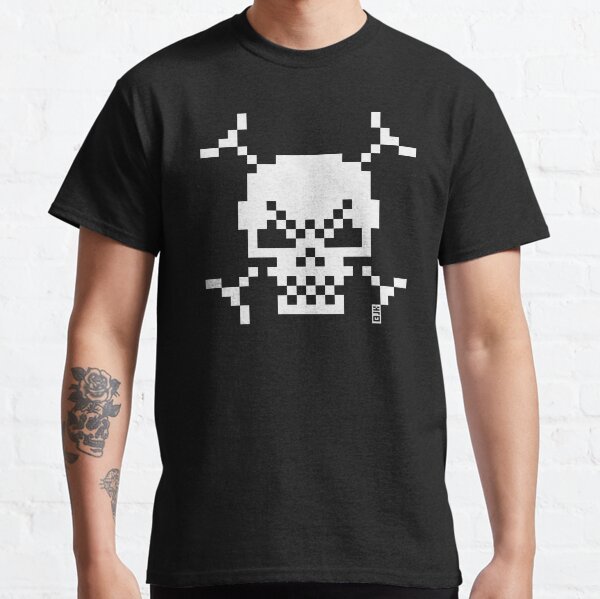 Skull And Crossbones Small (Pixel Art / Jolly Roger / White) Baby One-Piece  by MrFaulbaum