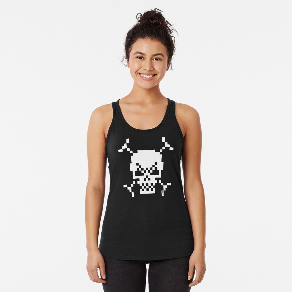 Skull And Crossbones Small (Pixel Art / Jolly Roger / White) Baby One-Piece  by MrFaulbaum