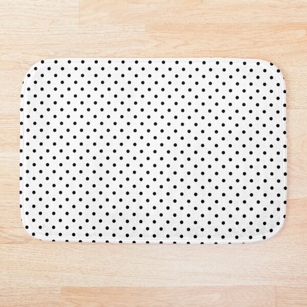 Black and White Polka Dots Bath Mat