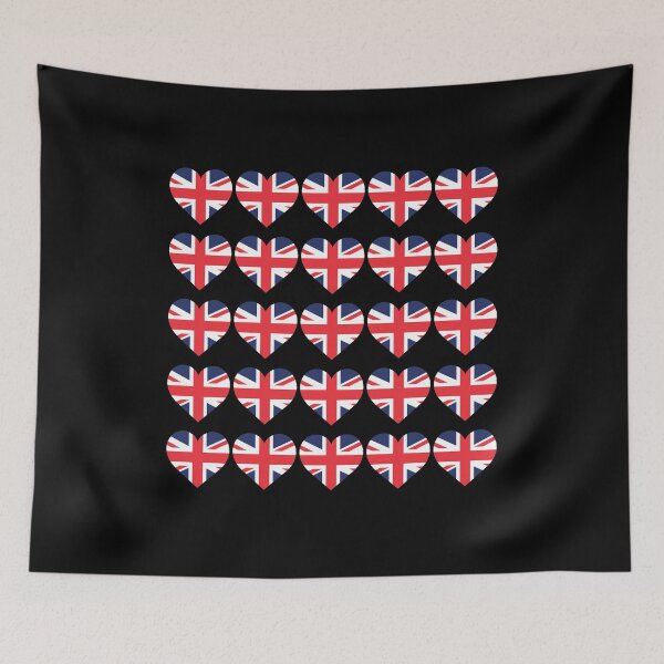 Item preview, Love My United Kingdom Hearts Flag designed and sold by HelloFromAja.