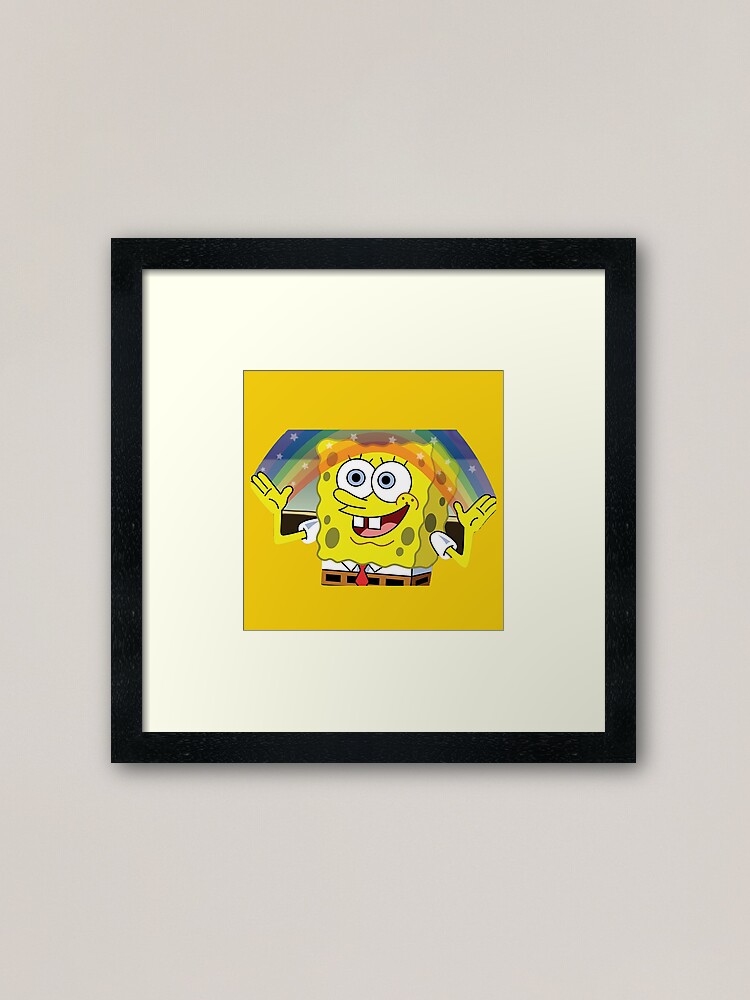 Spongebob Rainbow Imagination Framed Art Print By Zimbrando Redbubble