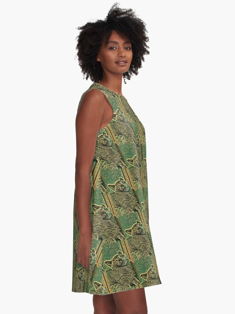 Alternative Ansicht von SCHLAFENDE KATZE A-Linien Kleid