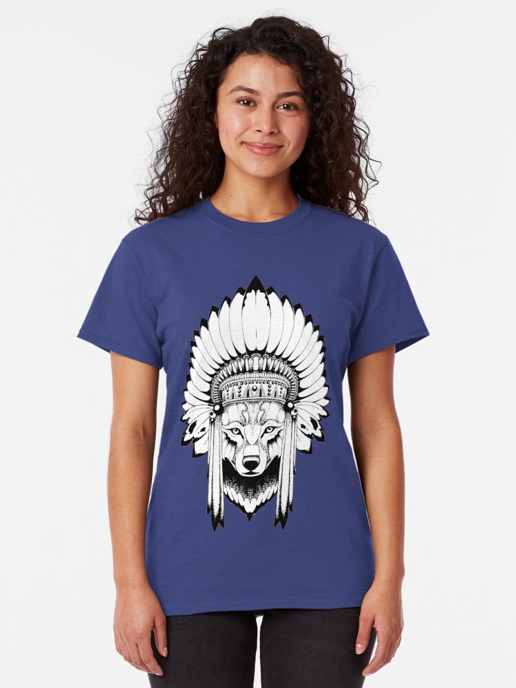 indian wolf t shirt