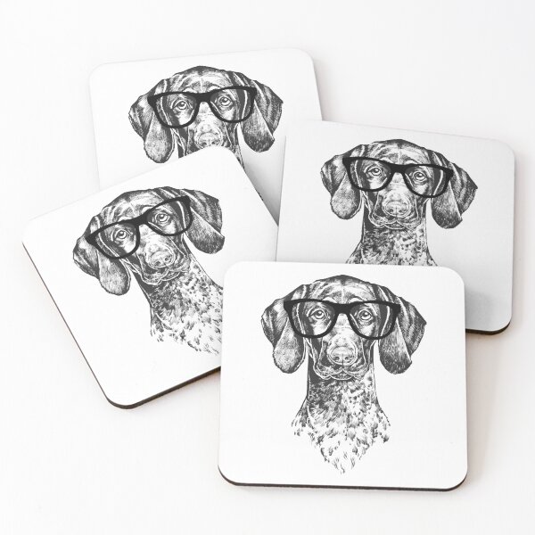Item preview, Hipster German Shorthaired Pointer Dog Line Drawing designed and sold by thepawster.
