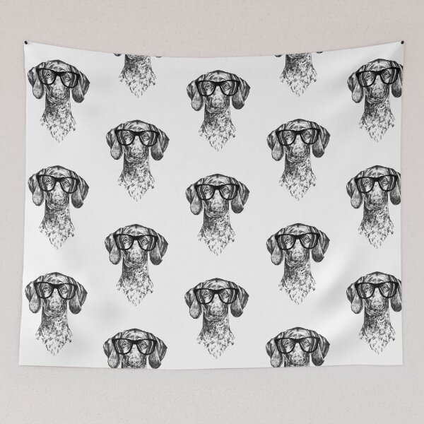 Item preview, Hipster German Shorthaired Pointer Dog Line Drawing designed and sold by thepawster.