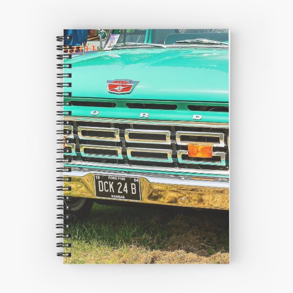Item preview, The front of a turquoise 1964 Ford F100 Fleetside on display at a car show designed and sold by Graham Cornall.