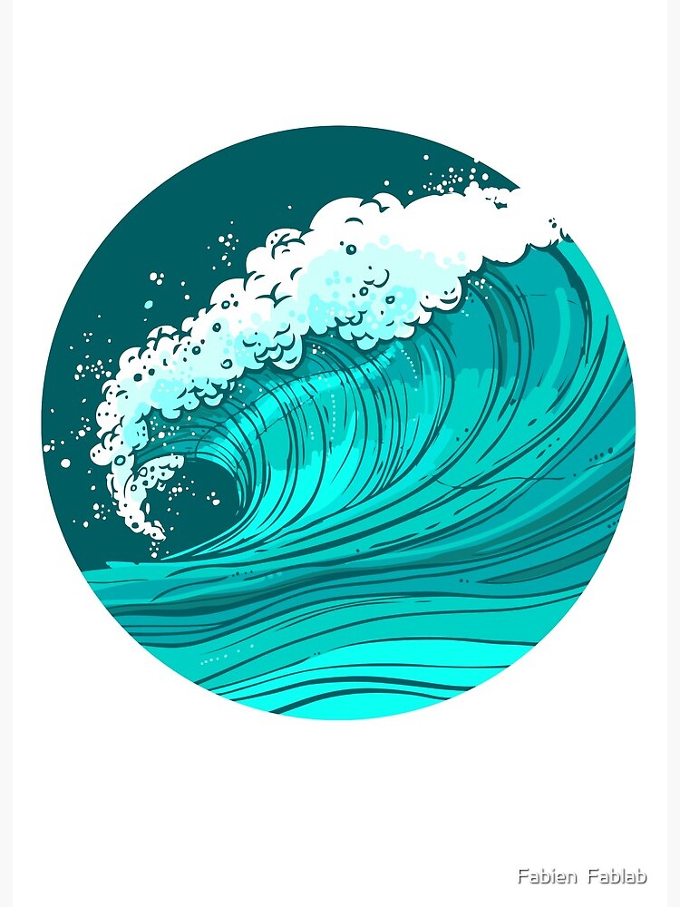 Wave Logo Art Board Print By Fabien P Redbubble