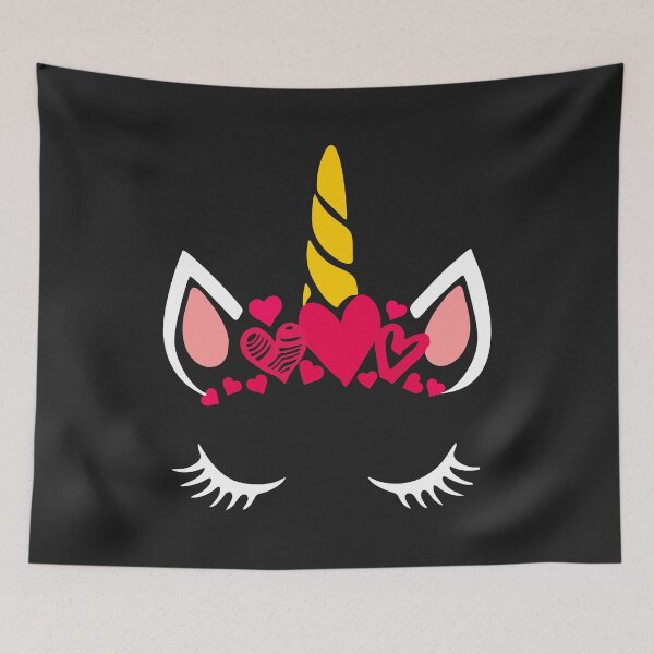 Item preview, Valentines Day Cute Unicorn Hearts gift for girls designed and sold by hadleydesigns.