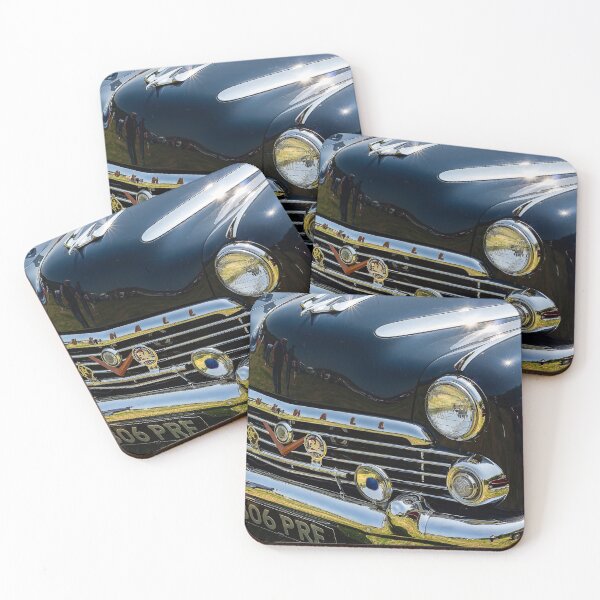 Item preview, An image of the front of a blue 1950s Vauxhall Velox on display at a car show designed and sold by Graham Cornall.