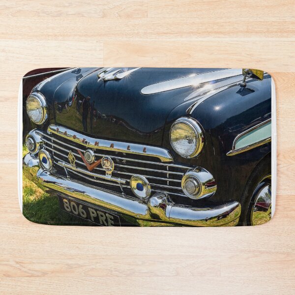 Item preview, An image of the front of a blue 1950s Vauxhall Velox on display at a car show designed and sold by Graham Cornall.