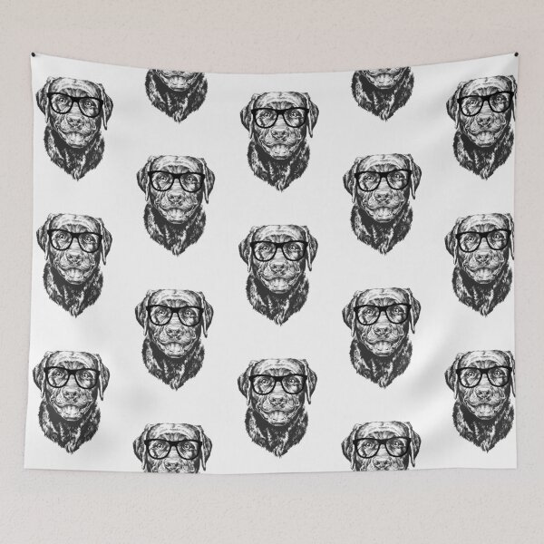 Item preview, Hipster Labrador Retriever Dog Line Drawing designed and sold by thepawster.