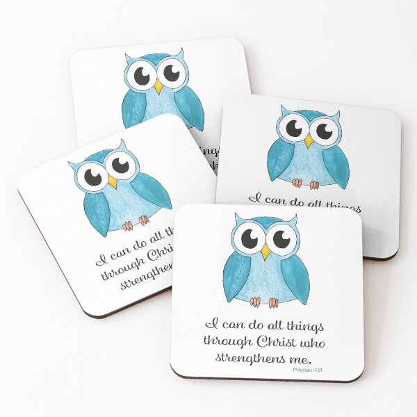 Artikelvorschau, Owl Nursery Print mit Philipper 4:13 entworfen und verkauft von Choose-Hope.